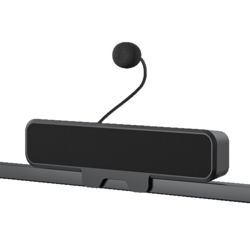 Desktop Computer Speakers Black With Wheat: Powerful Sound Monitor Mounted Speakers - Easy Clip Design PC Speakers for Desktop Laptop PC Monitor Use - Image 1