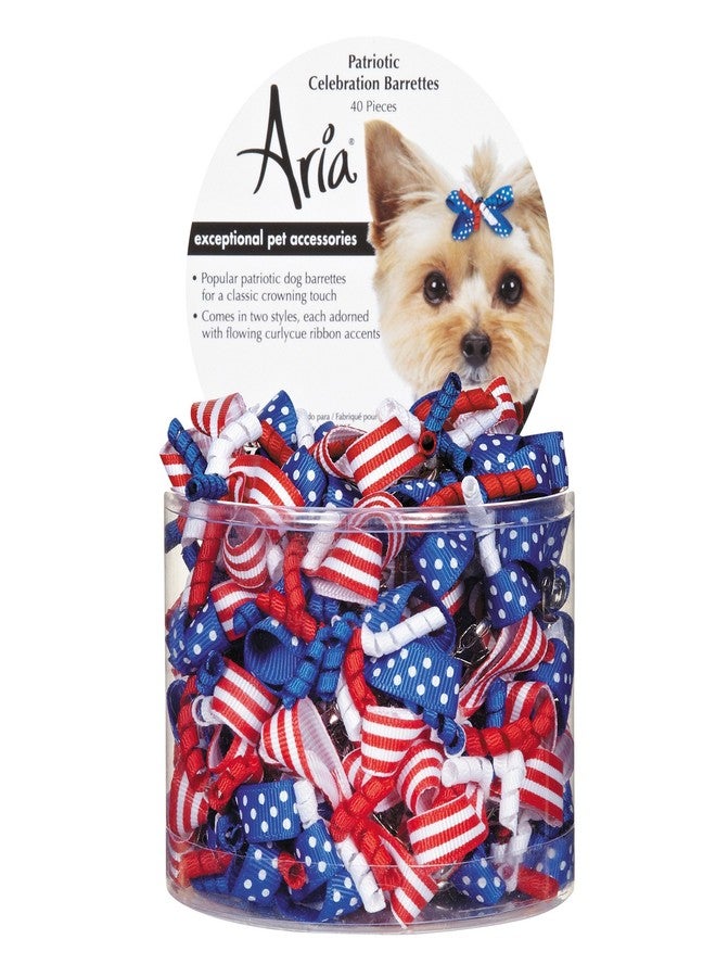 Aria 40 Count Patriotic Celebration Barrette Pet Hair Accessory - Image 1