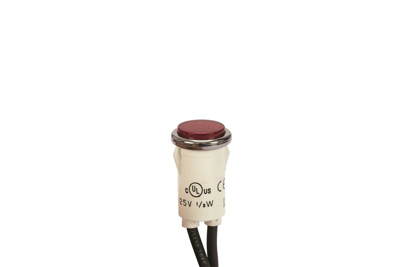 NSI -79750LW Round Indicator Light with Non Replacable Lamps, Press Fit, 0.5" Panel Cutout, 0.5" Mounting Hole Diameter, Red 0.09 Cyl Diamond Lens, Chrome Bezel - Image 2