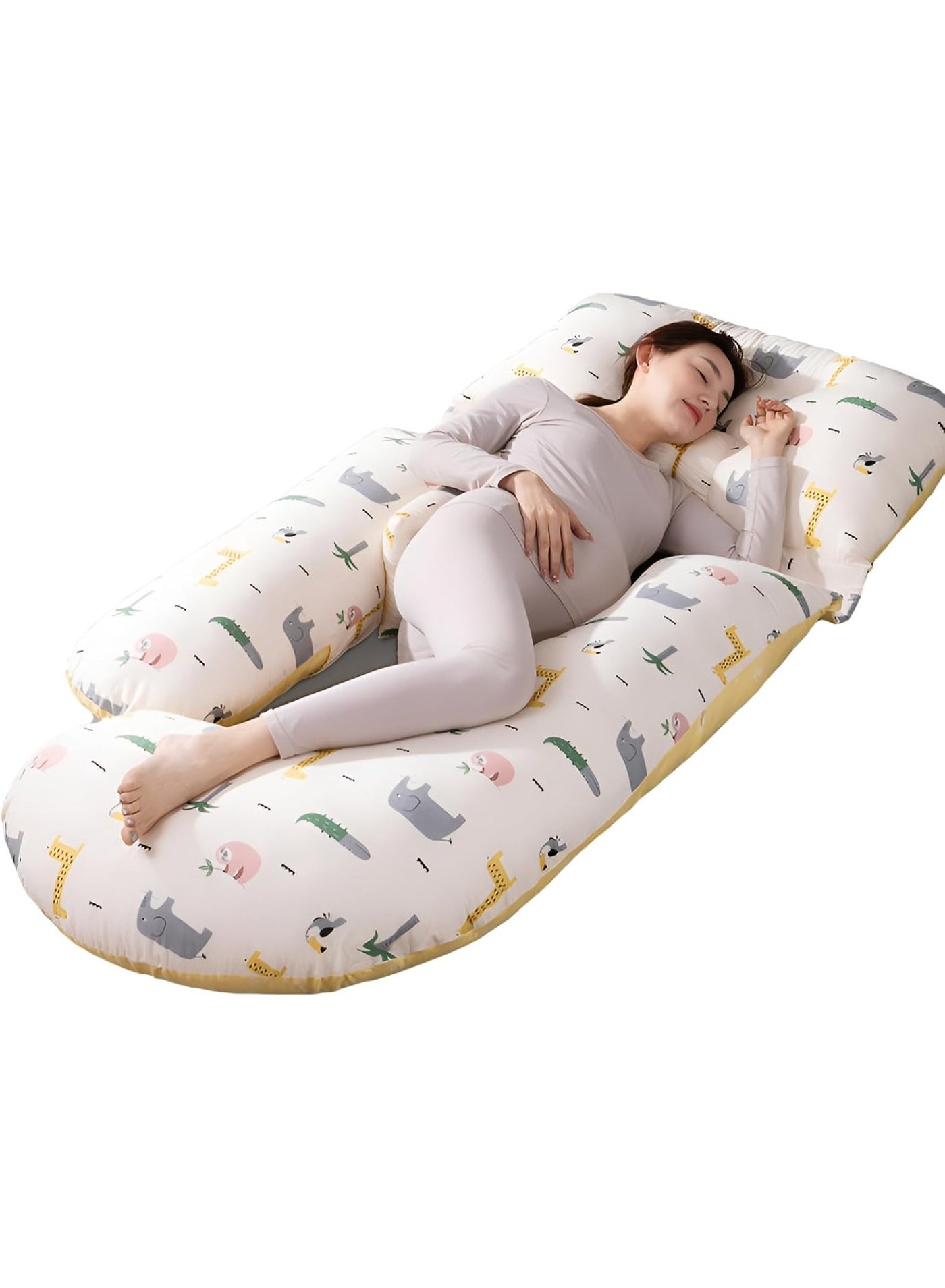 DOOKOO Pregnancy Pillow, Full Body G Shaped Pillows for Maternity Sleeping Support, a Must Have for Pregnant Women, Back Hips Legs Belly Supporting, with Removable and Washable Cover