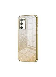 HuHa Case Cover For OPPO A55 5G / A56 / A53s 5G Gradient Glitter Powder Electroplated Phone Case Gold 
