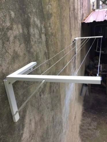 Scale Collapsible Folding Balcony Space Saving Wall Mount Cloth Drying RackAlloy Steel Ivory - Image 5