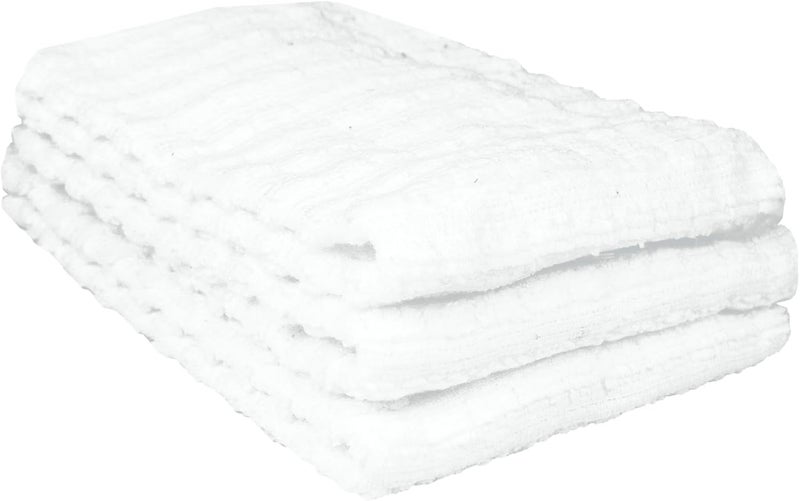 Ritz Royale Collection 100% Combed Terry Cotton, Highly Absorbent, Kitchen Dish Cloth Set, 13-3/4" x 12", 3-Pack, Solid, White - Image 1