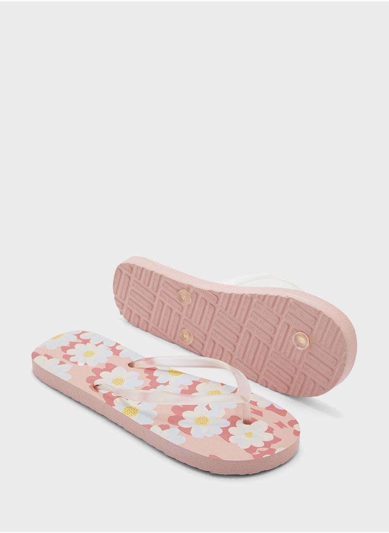 Ginger - Floral Print Flipflop - Image 1