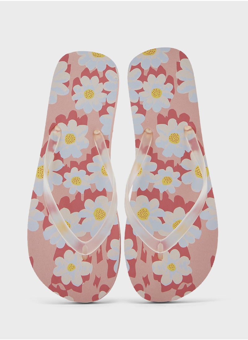 Ginger - Floral Print Flipflop - Image 1