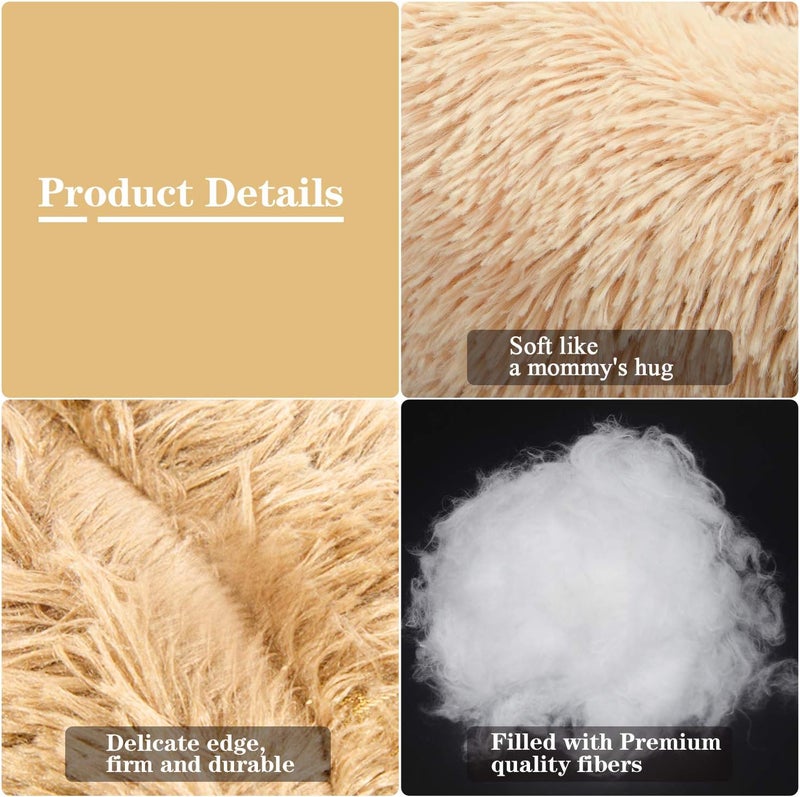MFox Calming Dog Bed (S/M/L/XL) for Medium and Large Dogs Comfortable Pet Bed Faux Fur Donut Cuddler Up to 15/30/50/90lbs - Image 3