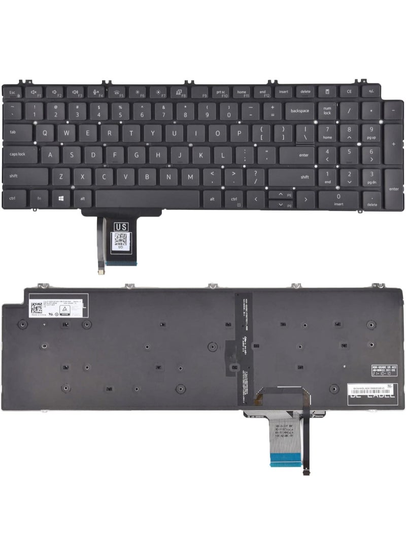 Terabyte Replacement Keyboard for Dell Precision 7750 7550 7760 7560 Series Laptop with Backlit US Layout P/N: 0713DM 713DM PK132V72B00 - Image 5