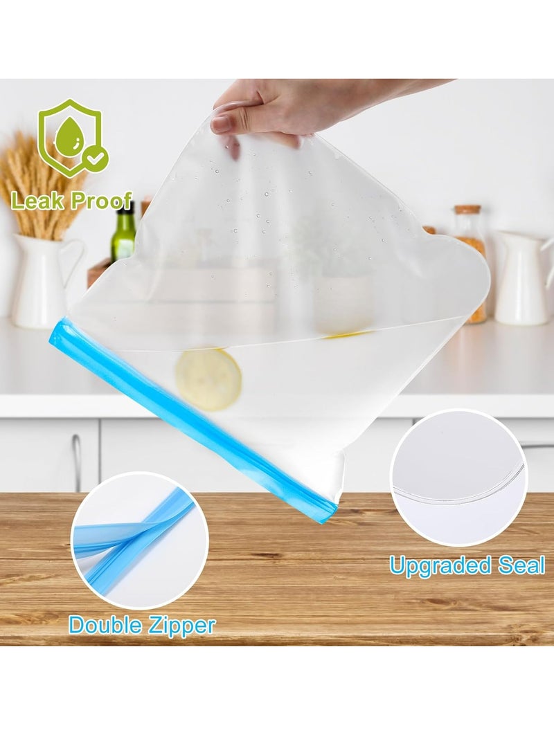 Oasisgalore 10 Pack Reusable Storage Bags Leakproof Freezer Bags for Lunch Marinate Food Travel  - Image 4