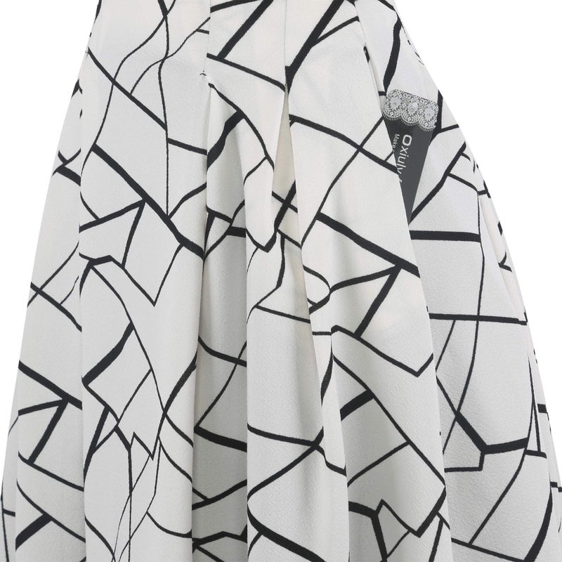 oxiuly Women's Vintage Dresses Patchwork Pockets Puffy Swing Casual Party Dress OX165 (BK-White Stripe, s) - Image 5