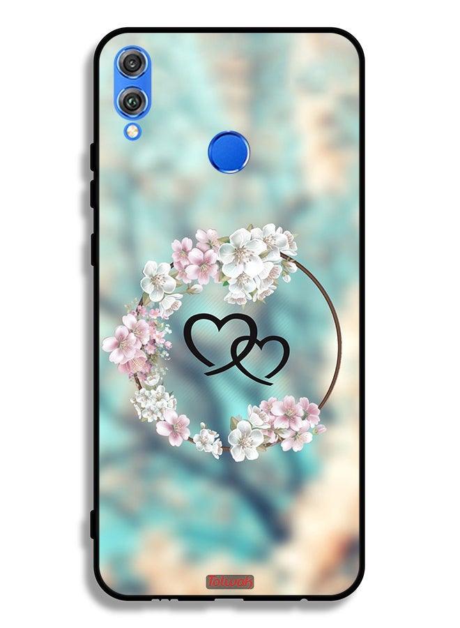 Tolwak Honor 8X Protective Case Cover Hearts In Ring Art - Image 2