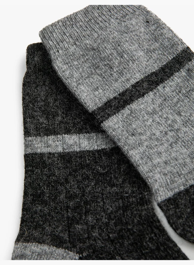 KOTON Basic 2-Pack Socket Socks Set Striped