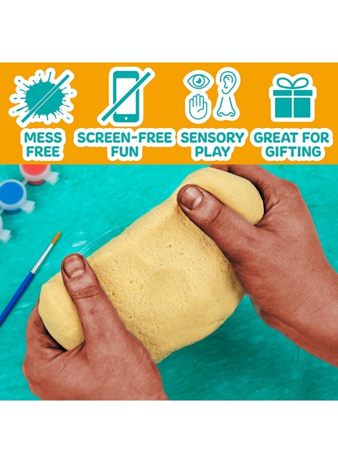 made by me - ! Sand Dough Sculpt & Paint Creations! Mold Your Own Hand Print Stone, Diy 7-Inch Handprint Stone Kit, Mess-Free Stepping Stones, Staycation Activity, Keepsake Gift For Kids Ages 4+ - Image 1