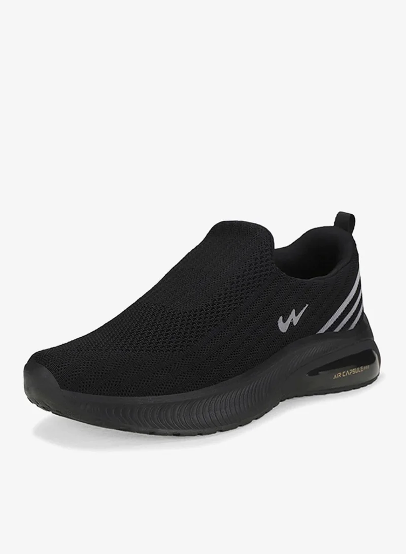 Campus Black Men Panel Memory Massage Tech Slip-On Walking Shoes-Black for Men | Best Price UAE