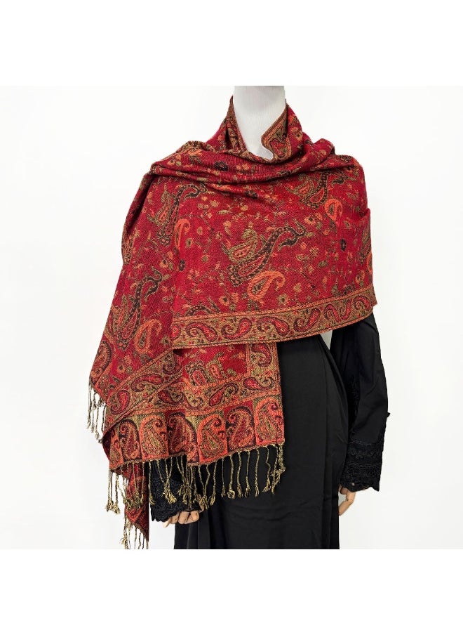 NIBEMINENT - Vintage Tassel Cashew Faux Cashmere民族风披肩 - Image 1