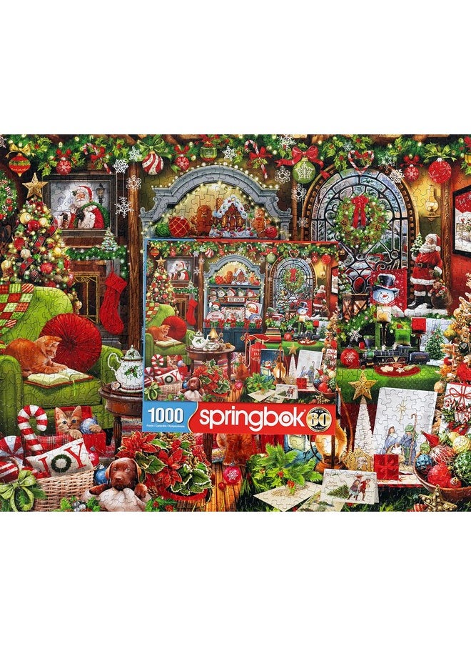 سبرينغبوك أحجية الصور المقطوعة المكونة من 1000 قطعة من Springbok's Christmas Boutique للفنانة جينا جين تتميز بمتجر عطلات دافئ مليء بالهدايا الاحتفالية  - Image 3