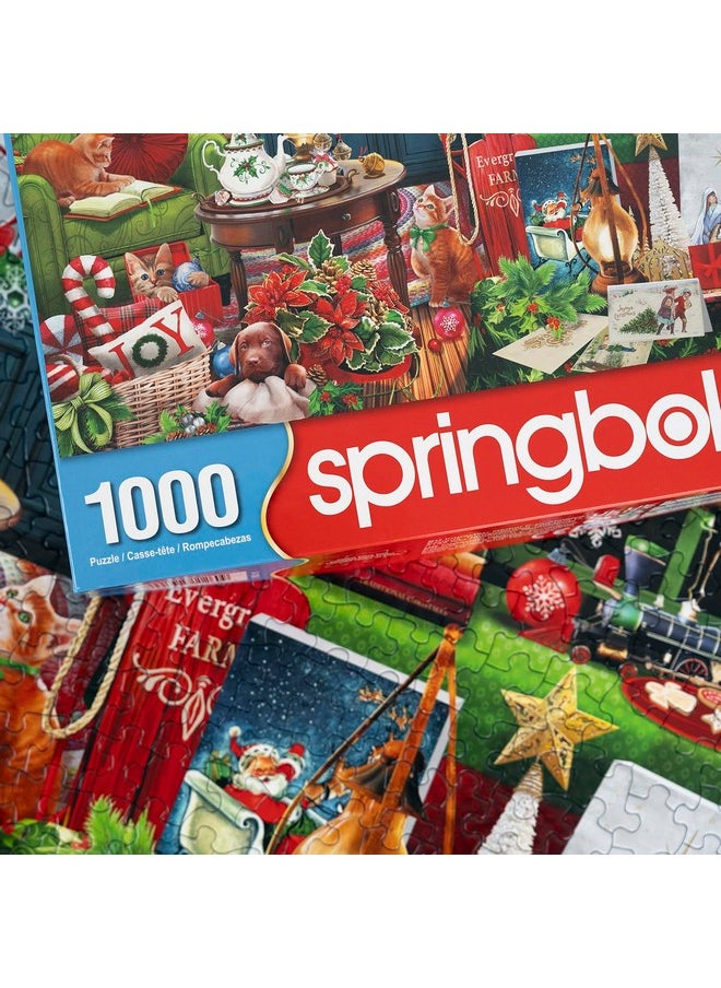 سبرينغبوك أحجية الصور المقطوعة المكونة من 1000 قطعة من Springbok's Christmas Boutique للفنانة جينا جين تتميز بمتجر عطلات دافئ مليء بالهدايا الاحتفالية  - Image 5