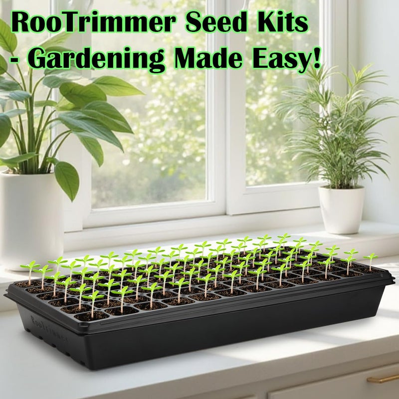 RooTrimmer 10 Pack 1020 Trays No Holes and 10 Pack 72 Cell Seed Starter Tray, 20" x 10" - Heavy Duty Reusable Plastic Seed Starter Kit for Microgreens, Seed Germination & Plant Propagation (10 Sets) - Image 3