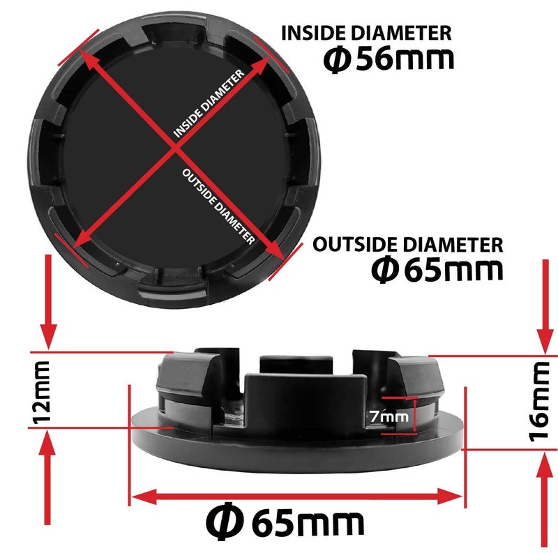 SkinoEu 4 x 65mm Wheel Centre Alloy Hub Center Caps Compatible with VW 3B7 601 171 / 6U7 601 171 Hubcaps Silver Star CV 43 - Image 2