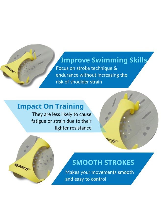 Sporti Swim Paddles (Medium, Grey) - Image 3