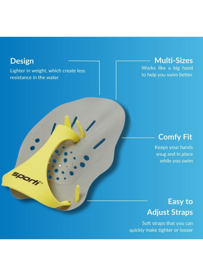 Sporti Swim Paddles (Medium, Grey) - Image 4