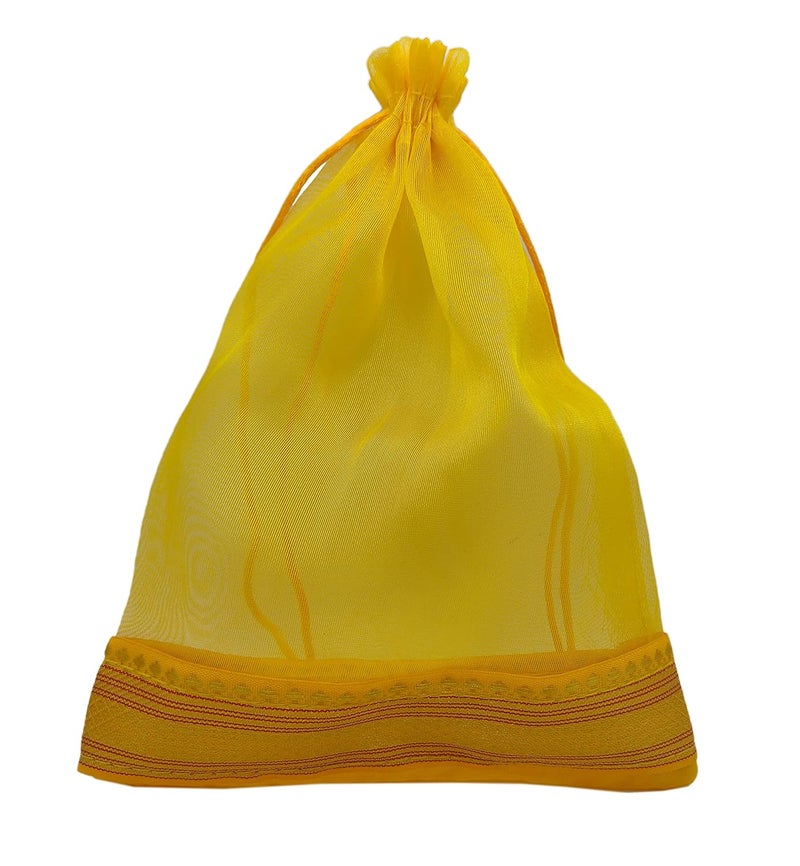 brown leaf Set Of 12 Organza 9X7 inch Potli Bags Pouch Best for Wedding Anniversary Party Supply Return Gifting Bags - Image 5