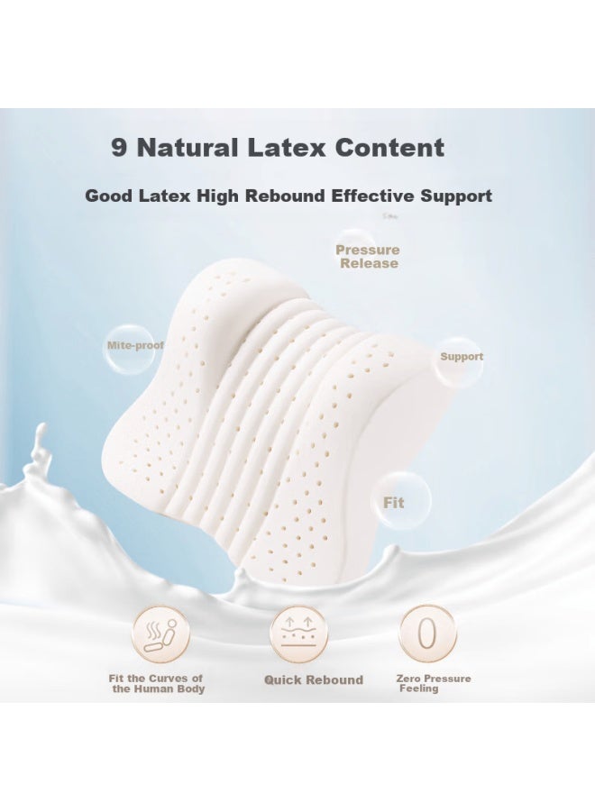 Rice Soup Car Headrest Lumbar Support Natural Latex Neck Pillow Cushion Backrest Pad Car Pillow Lumbar Support For Bmw Byd And General Use - Image 4