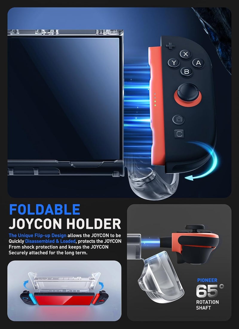 Mumba Clear Case for Nintendo Switch 2 2025, Crystal Protective Clear Cover with Quick-Release Joy-Con Design and TPU Grip Compatible with New Nintendo Switch 2 8 Inch Console - Image 3
