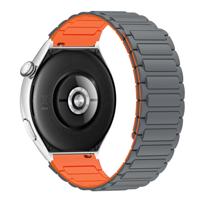 erorex For Honor Watch 4 Pro 22Mm I-Shaped Magnetic Silicone Watch Band(Gray+Orange) - Image 2