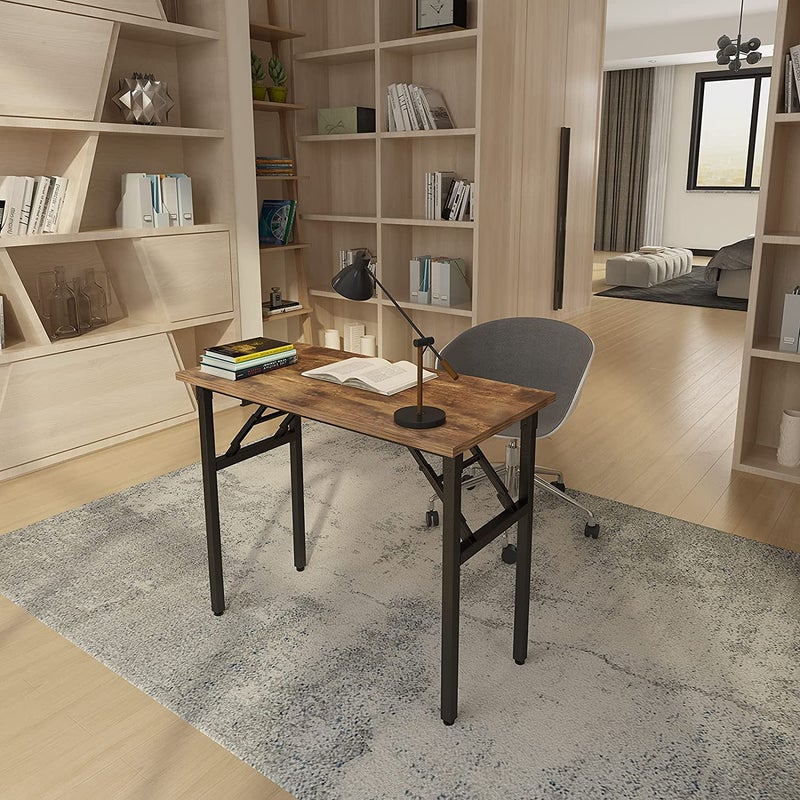 Need Small Desk 31 1/2" No Assembly Foldable Writing Table,Sturdy and Heavy Duty Folding Computer Desks for Small Space/Home Office/Dormitory AC5FB(80 * 40) - Image 3