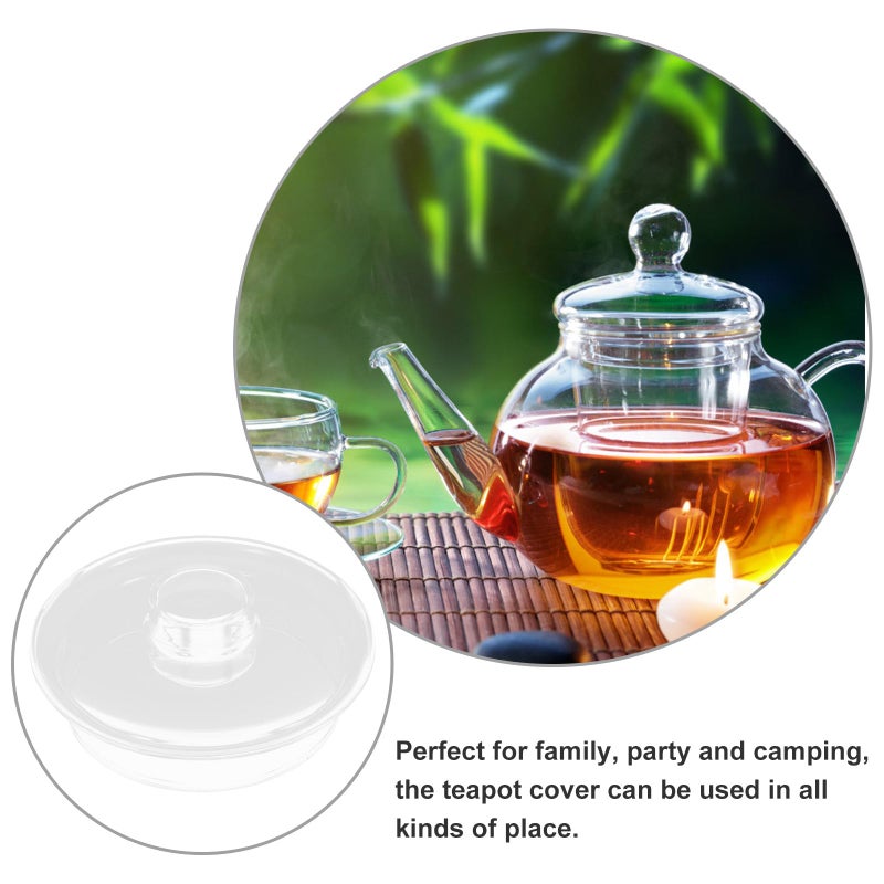 Glass Teapot Lid With Strainer For Loose Leaf And Flower Tea Brewing - Image 4