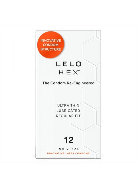 Lelo Hex The Re-Engineered Luxury Condoms With Unique Hexagonal Structure, 12 Count