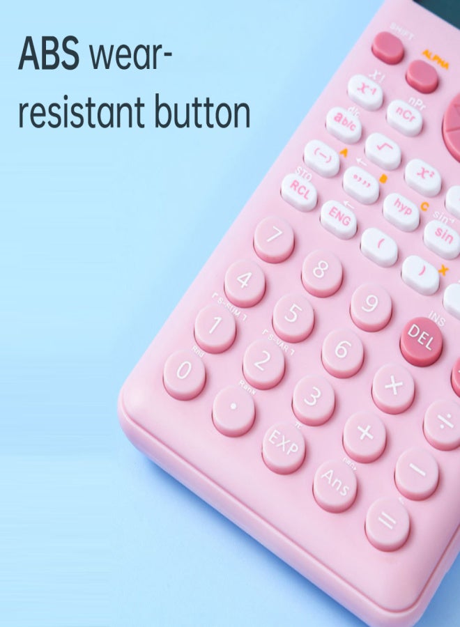 Scientific Calculators Pink Math Calculator with 240 Multi-Functional Calculator 2 Lines LCD Display Ideal for Teachers High College Students Middle School Office Portable to Carry - Image 4
