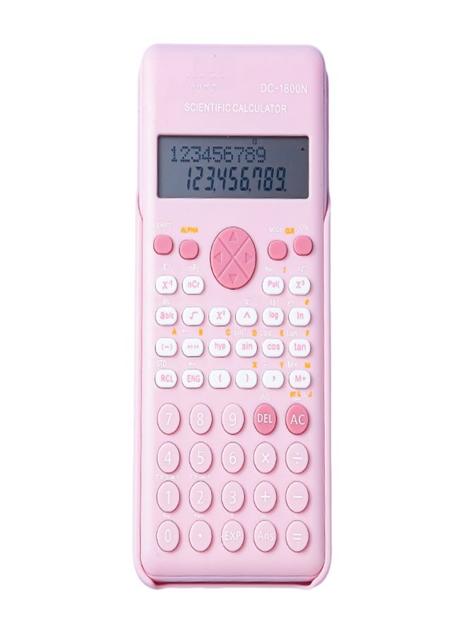 Scientific Calculators Pink Math Calculator with 240 Multi-Functional Calculator 2 Lines LCD Display Ideal for Teachers High College Students Middle School Office Portable to Carry - Image 1