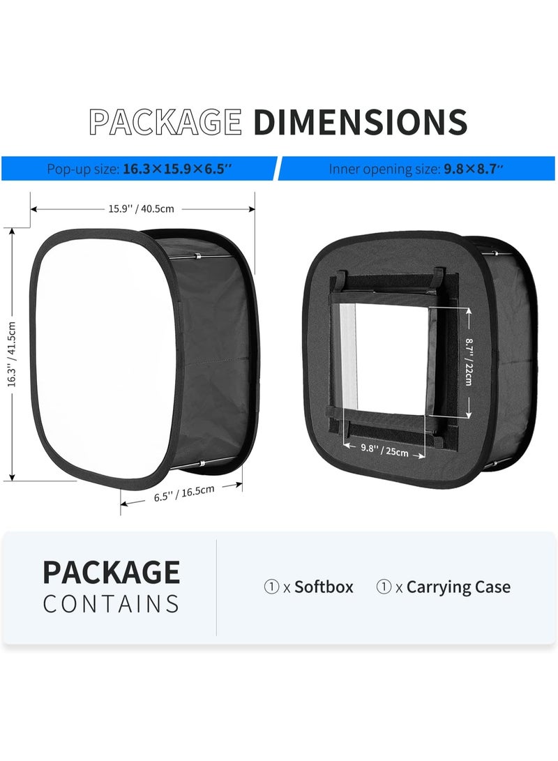 AIWANTO Softbox Light Diffuser for LED Video Light Panels 660/480 – Foldable Photo Studio Diffuser, Outer 41×17cm Inner 25×22cm (Softbox Only, No Light Included) - Image 4
