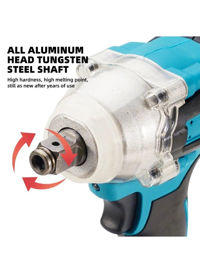 Halamine Impact Wrench，power tools，Heavy-Duty Cordless Impact Wrench Kit，high torque performance, Equipped with two  batteries，for Car Tire Repair and Home DIY Projects, Carry Case, Blue - Image 3