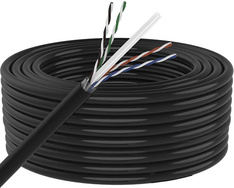 MutecPower 200m CAT6 Outdoor waterproof Direct Burial Ethernet Network Cable - UTP - CCA - 550 Mhz - Black 200 meter with Crimping tool RJ45 connectors and Cable Ties - Image 2