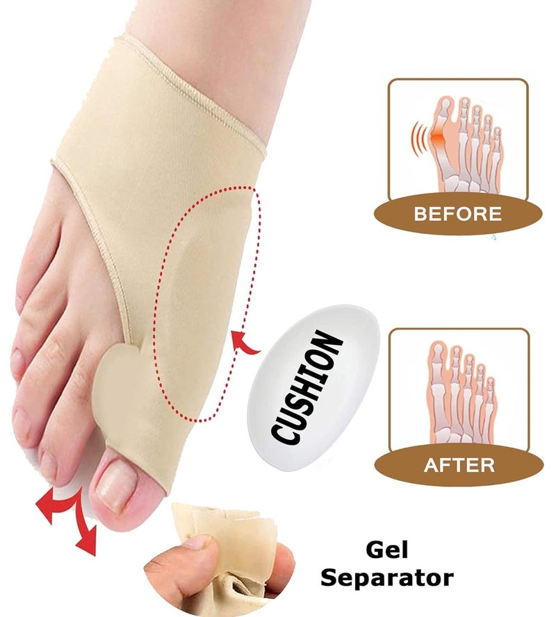 QualiTrue Toe Separator Bunion Corrector For Women Free Silicone Guard Bunion Thumb Corrector Plantar Fasciitis Relief Product Gel Pad Cushion, Toe Brace, Spacers, Bunion Splint Hallux Valgus Fits With Shoes And Socks Uk4 To Uk8 (Bunion Brace) - Image 4
