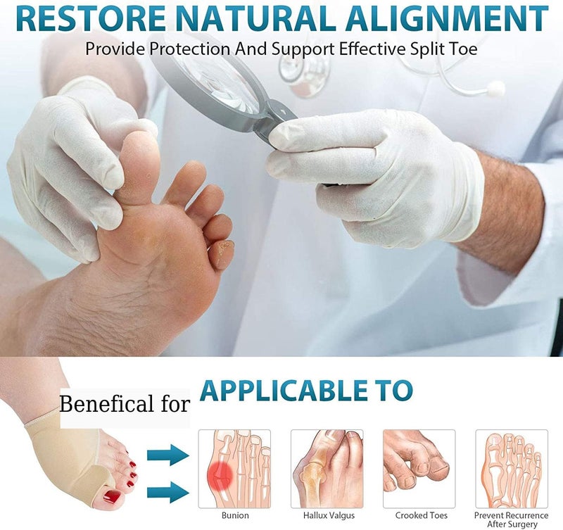 QualiTrue Toe Separator Bunion Corrector For Women Free Silicone Guard Bunion Thumb Corrector Plantar Fasciitis Relief Product Gel Pad Cushion, Toe Brace, Spacers, Bunion Splint Hallux Valgus Fits With Shoes And Socks Uk4 To Uk8 (Bunion Brace) - Image 5