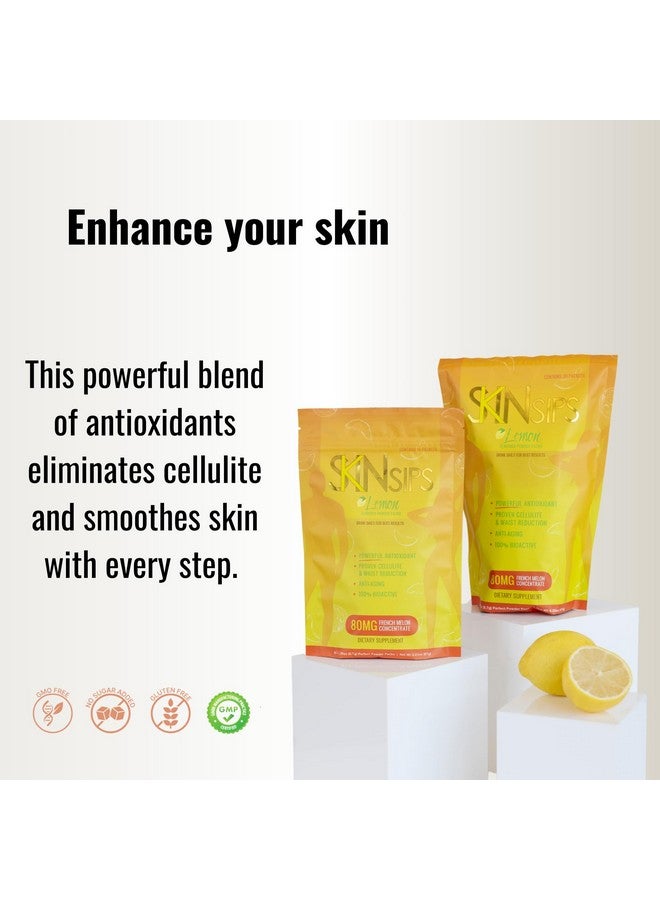 SkinSips Skin Health & Energy Boost Drink Mix- Sugar Free, SOD B (TM), Antioxidants from French Melon Concentrate, On The Go Stick Packs, Lemon, 30 Pack - Image 4