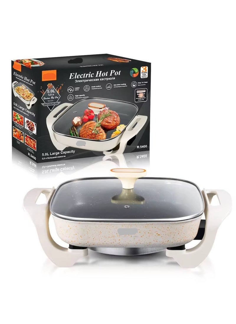 Generic - Electric pot An electric pot for cooking and grilling, easy to use and will make your time with you very easy at home, at the club, at parties and at the chalet. It is also made of non-stick and rust-resistant material. 1200 watts, 220/240 volts. A button to control the temperature. The pot is 5 liters. It works with electricity. You can cook all kinds of food in it. It is very strong and very durable. Imported with the highest quality. The pot comes with a 3-year warranty. - Image 1