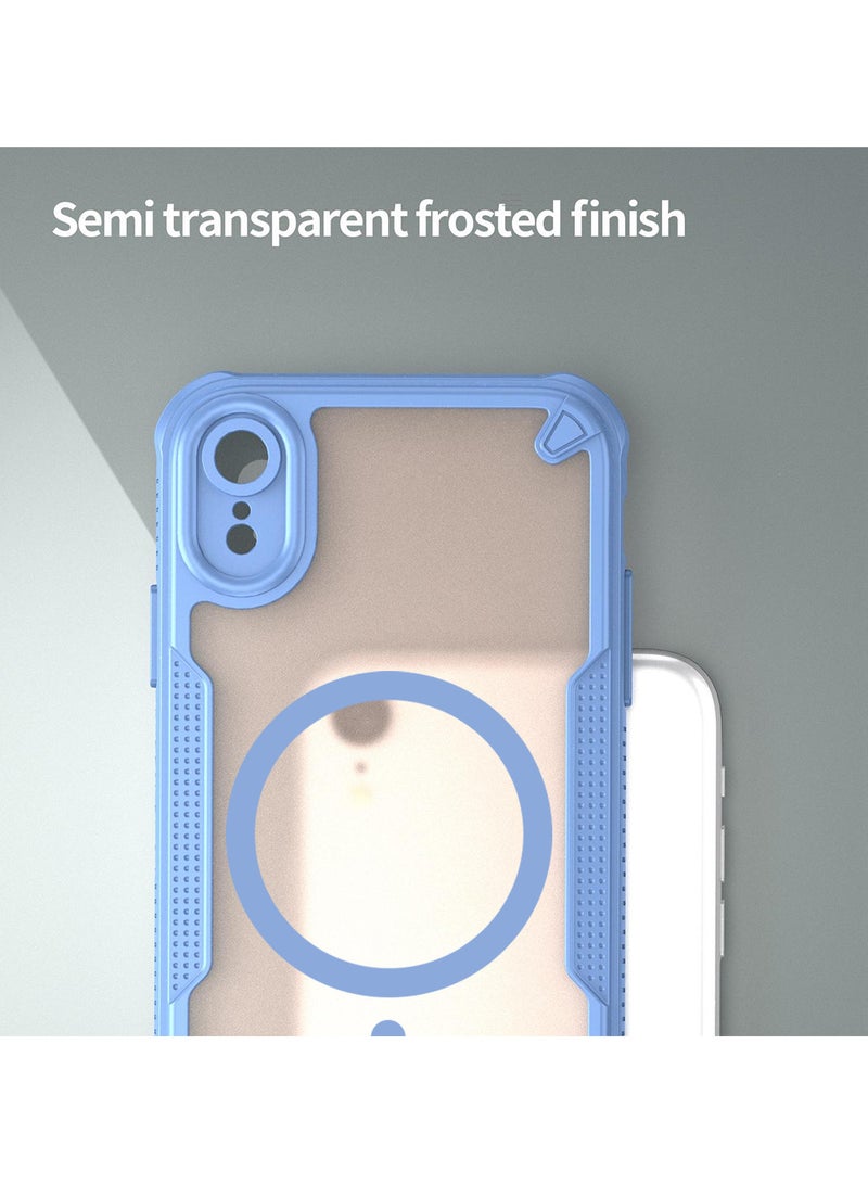 Cover For iPhone XR Armor Glaze MagSafe Magnetic Phone Case Raised edges around the screen and camera lens help prevent scratches - Blue - Image 5