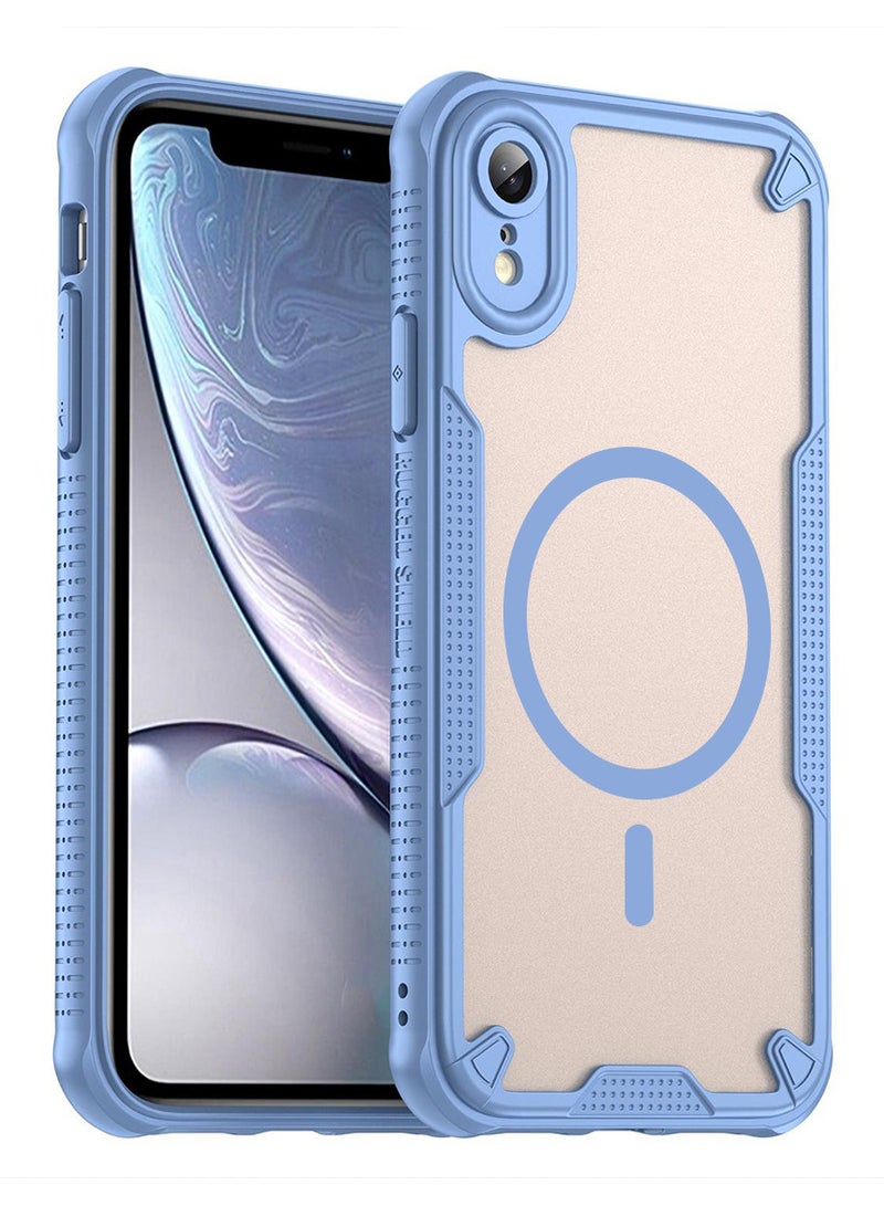 Cover For iPhone XR Armor Glaze MagSafe Magnetic Phone Case Raised edges around the screen and camera lens help prevent scratches - Blue - Image 1