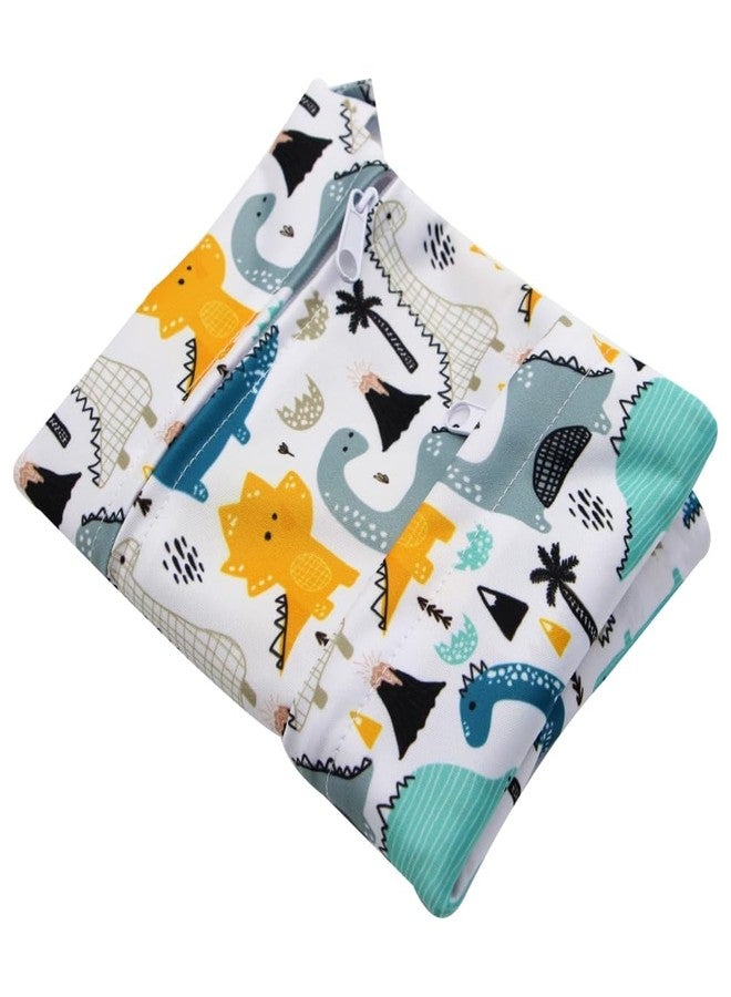 Asenappy 3pcs Cloth Diaper Wet Dry Bags Waterproof Reusable with Two Zippered Pockets Travel Beach Pool Daycare Soiled Baby Items Yoga Gym Bag for Swimsuits or Wet Clothes (dinosaur) - Image 5