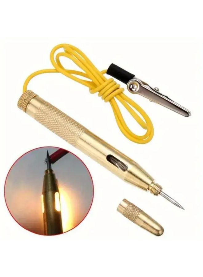Compact Heavy Duty Copper DC Voltage Tester Probe 6V 12V 24V Automotive Circuit Diagnostic Tool 1Set - Image 1