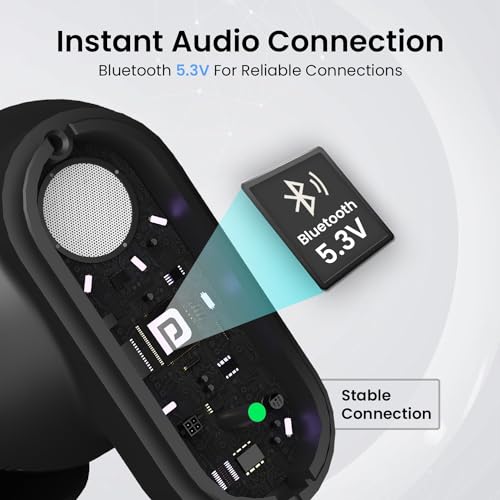 Portronics Harmonics Twins S16 in Ear Wireless TWS Earbuds with 24 Hrs Playtime, Clear Calls, Game & Music Mode, Low Latency, Bluetooth 5.3v, LED Display, Type C Fast Charging(Black) - Image 3