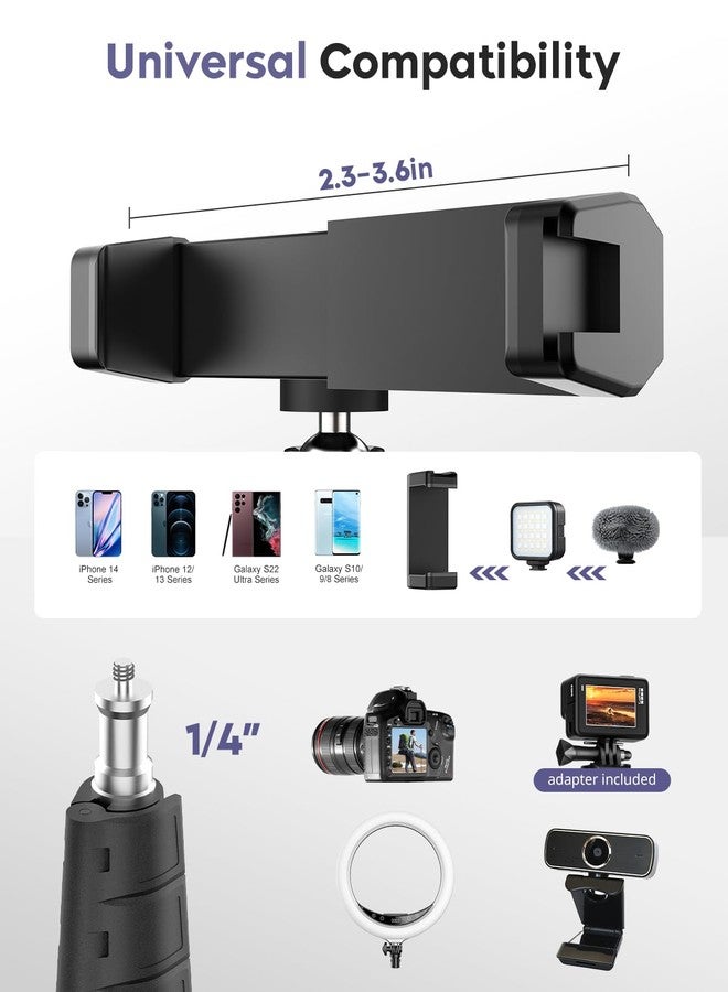 Aureday Phone Tripod, 92" Cell Phone Stand with 15" Gooseneck, Remote and Phone Holder, Overhead & Selfie Stick for Recording/Watching/Vlog, Compatible with iPhone Android - Image 3