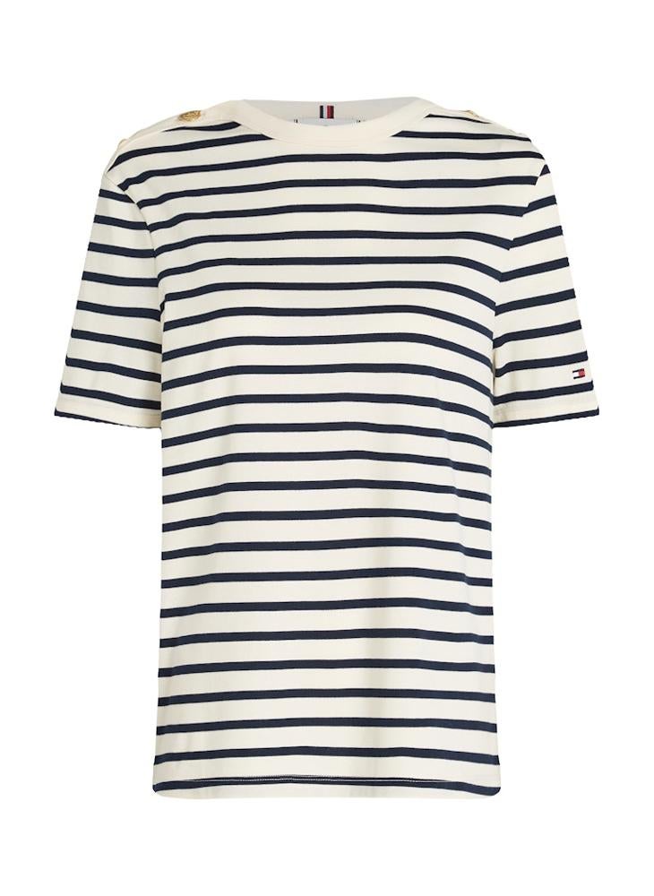 TOMMY HILFIGER Striped Crew Neck T-Shirt - Image 5