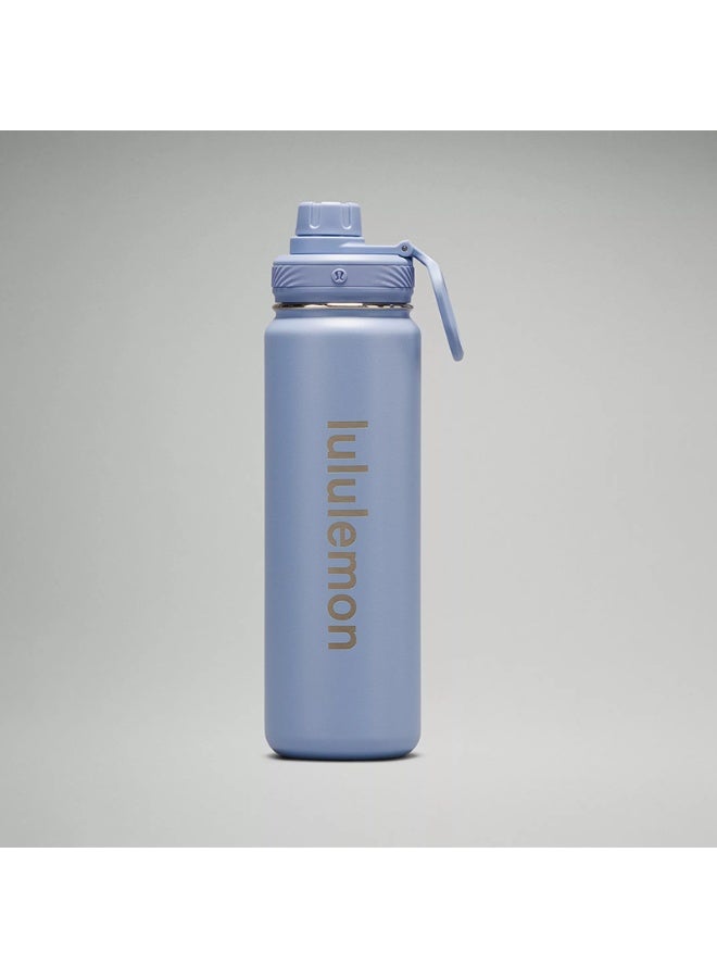 lululemonStainless steel sports vacuum insulated water bottle, suitable for holding water, iced tea, hot tea, etc., with a capacity of 710 milliliters.