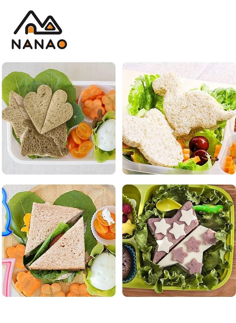 NANAO 28 Pcs Sandwich Cutters for Kids with Cute Food Picks Set, Animal Cutouts for Cookies, Sandwiches, Vegetables, Fruit, and Bento Box Lunches, Mini and Reusable  - Image 3