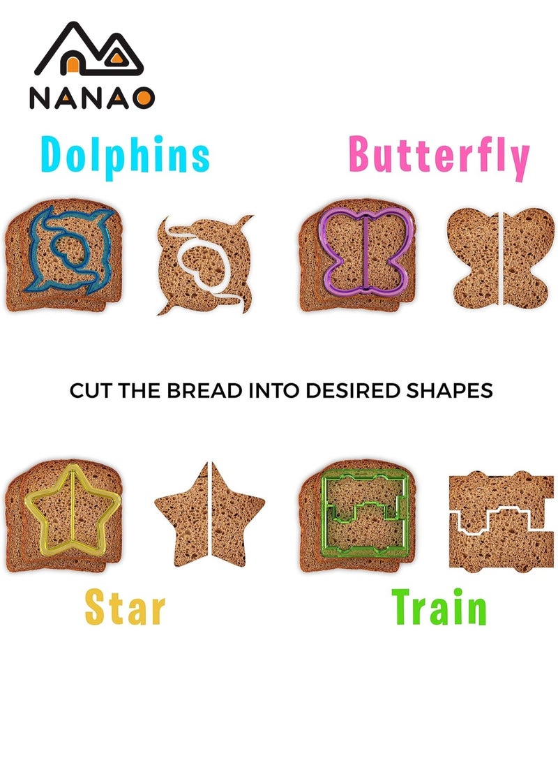 NANAO 28 Pcs Sandwich Cutters for Kids with Cute Food Picks Set, Animal Cutouts for Cookies, Sandwiches, Vegetables, Fruit, and Bento Box Lunches, Mini and Reusable  - Image 5